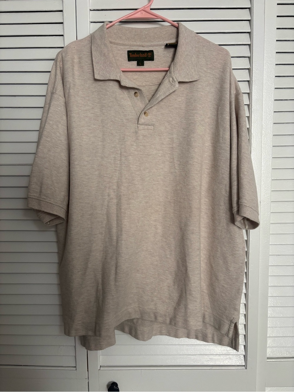Timberland Men's Polo Shirt in Beige textured